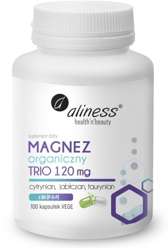 MAGNEZ ORGANICZNY TRIO 120mg Z B6 100 kaps ALINESS