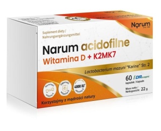 NARUM ACIDOFILNA WIT D3 4000 + K2 60 KAPS 300 MG