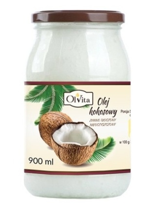 Olej Kokosowy Zimno Tłoczony 900ml Olvita
