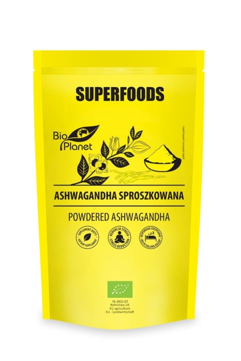 ASHWAGANDHA KORZEŃ MIELONY BIO 150 g SUPERFOODS BIO PLANET