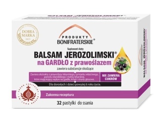 BALSAM JEROZOLIMSKI NA GARDŁO Z PRAWOŚLAZEM 32 pastylki PROD.BONIFRATERSKIE