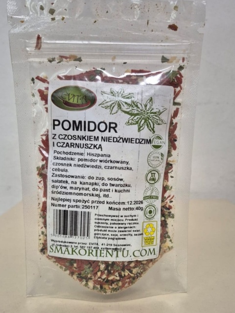 POMIDOR Z CZOSNKIEM NIEDŹ I CZARN 40g EVITA