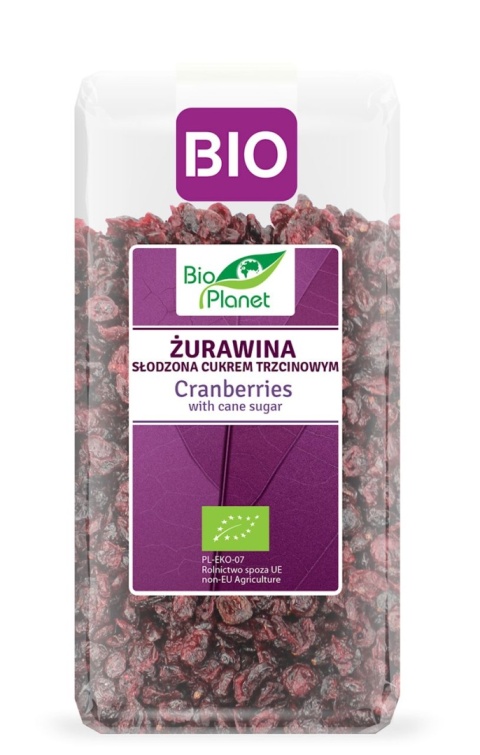 ŻURAWINA SŁODZONA CUKREM TRZCINOWYM BIO 400g BIO PLANET