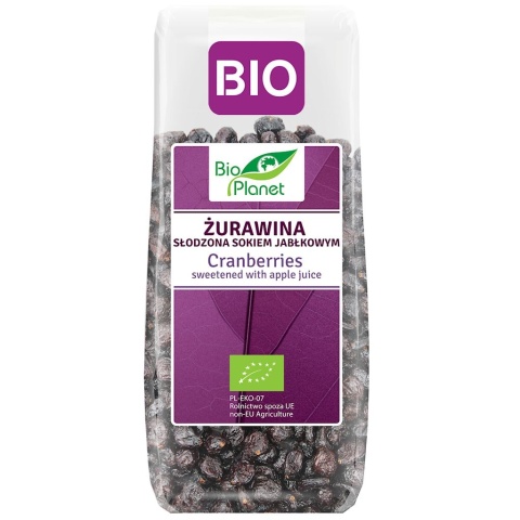 ŻURAWINA SŁODZONA SOKIEM JABŁKOWYM BIO 100g BIO PLANET