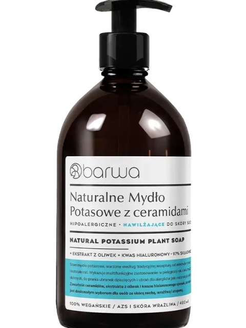 BARWA MYDŁO POTASOWE Z CERAMIDAMI NAWILŻ. 480 ml