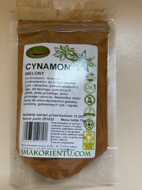 CYNAMON MIELONY 70g EVITA