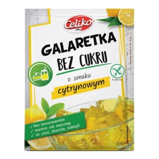 GALARATEKA BEZ CUKRU O SMAKU CYTRYNOWYM 14 g BEZGLUTENOWA CELIKO