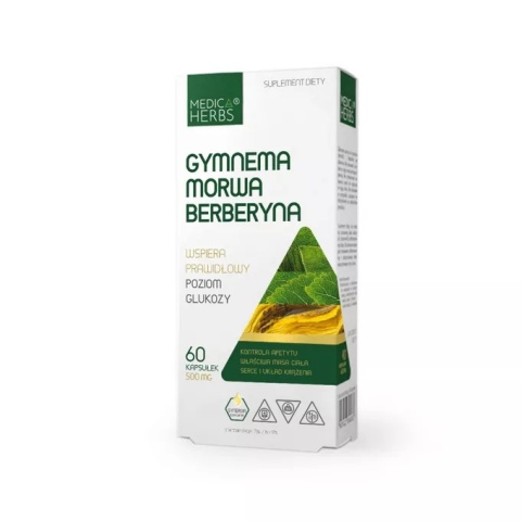 GYMNEMA, MORWA, BERBERYNA 500mg 60kaps MEDICA HERBS