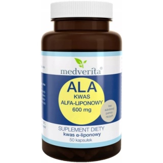 KWAS ALFA LIPONOWY ALA 50 kaps 600 mg MEDVERITA