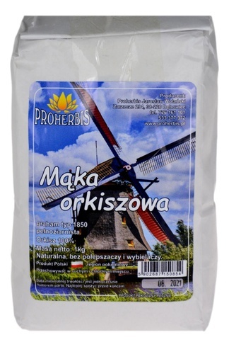 MĄKA ORKISZOWA GRAHAM PEŁNOZIARNISTA 1850 1000 g PROHERBIS