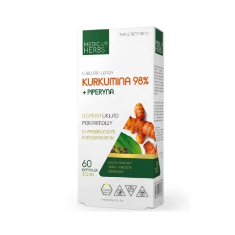 MEDICA HERBS KURKUMINA 98% + PIPERYNA 60 kaps