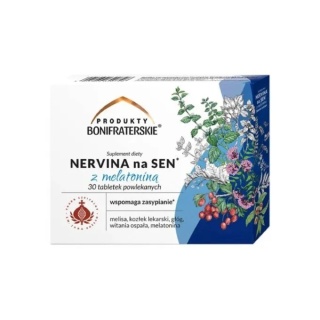 NERVINA NA SEN Z MELATONINĄ 30 tab PRODUKTY BONIFRATERSKIE
