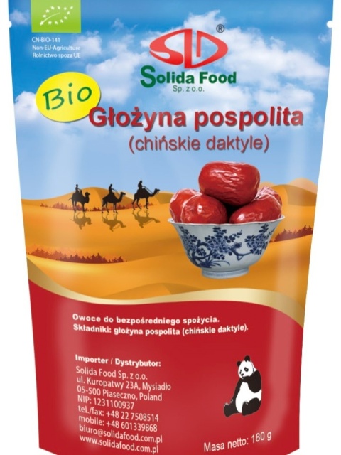 GŁOŻYNA POSPOLITA SUSZ BIO 180g SOLIDA FOOD