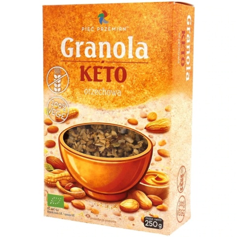 GRANOLA KETO ORZECHOWA BIO 250g 5 PRZEMIAN