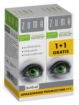 KROPLE DO OCZU ZUMA ŚWIETLIK PLUS PAKIET 10 ml + 10 ml S-LAB