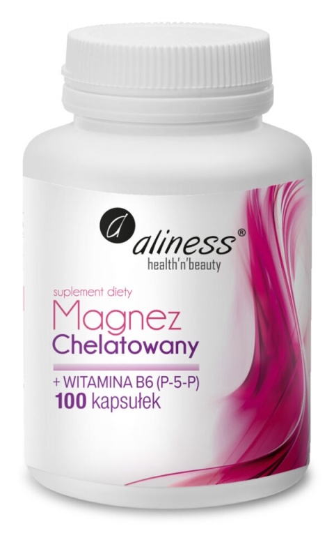 MAGNEZ CHELATOWANY 650 mg + B6 (P-5-P) x 100 kaps.ALINESS