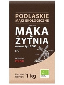 MĄKA ŻYTNIA RAZOWA TYP 2000 BIO 1kg MĄKI PODLASKIE