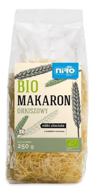 MAKARON ORKISZOWY Z KURKUMĄ BIO 250g NIRO