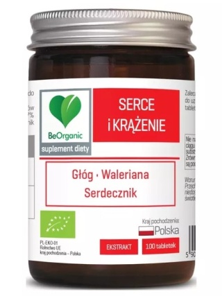 SERCE I KRĄŻENIE BIO BeOrganic 500mg 100tabl