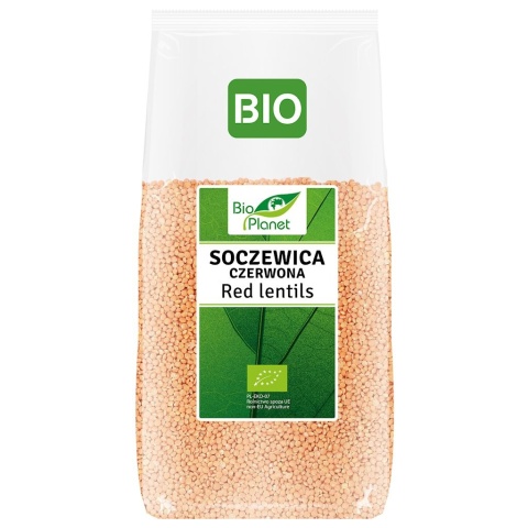 SOCZEWICA CZERWONA BIO 500g BIOPLANET