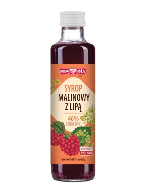 SYROP MALINOWY Z LIPĄ 250ml POLSKA RÓŻA
