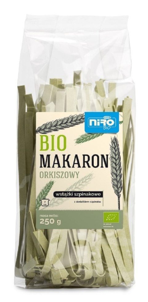 WSTĄŻKI SZPINAKOWE MAKARON Z ORKISZU 250 g NIRO