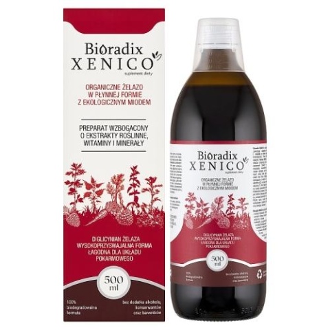 ŻELAZO W PŁYNIE Z BIO MIODEM, 500 ml BIORADIX XENICO