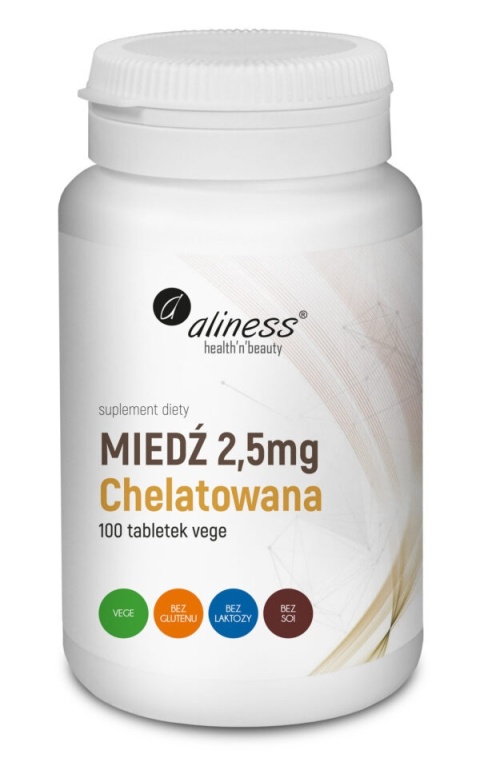 MIEDŹ CHELATOWANA 2,5mg 100 tabl ALINESS