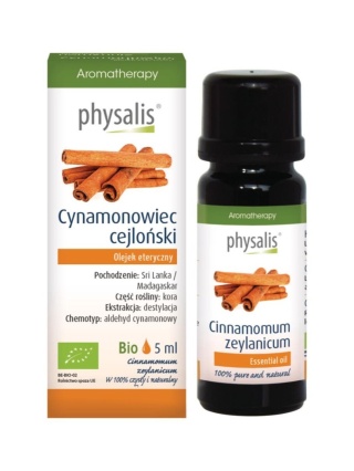 OLEJEK ETERYCZNY CYNAMONOWIEC CEJLOŃSKI BIO 5ml PHYSALIS
